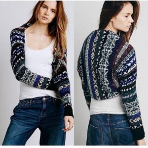 Free People Fairisle Bolero cropped sweater XSmall